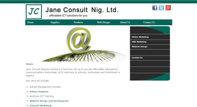 Jane Consult Nigeria Limited website screenshot